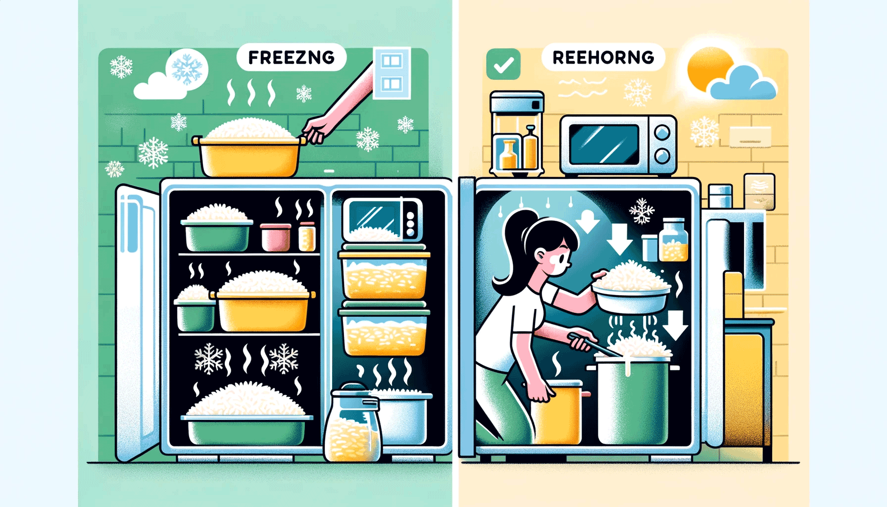 freezing and reheating rice