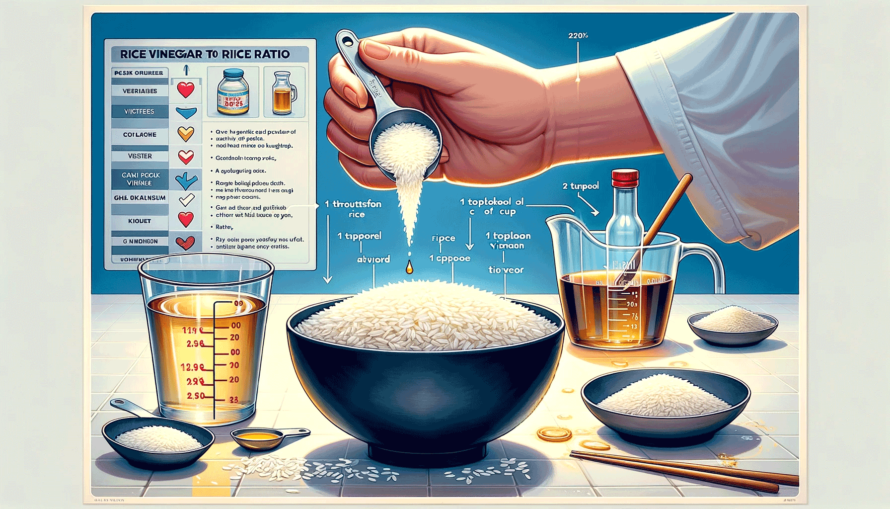 how much rice vinegar per cup of rice
