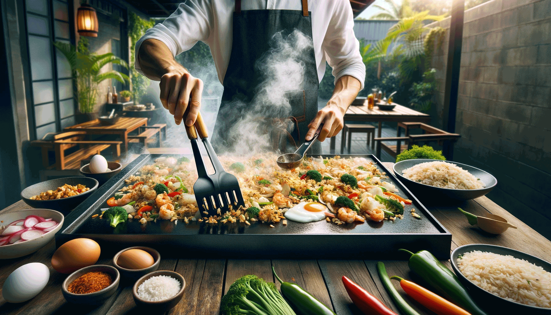 how to cook fried rice on blackstone