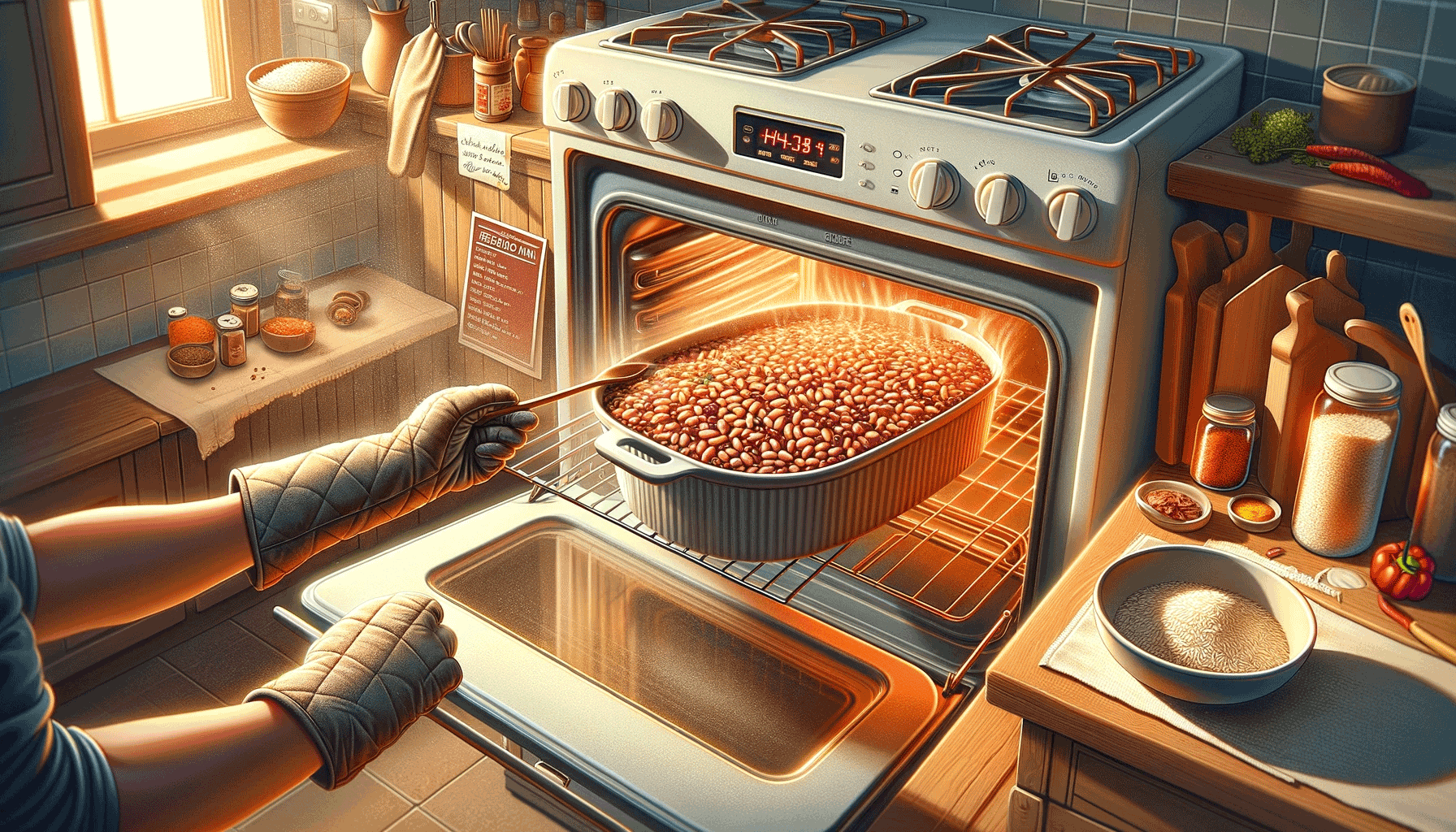 reheating rice and beans in oven