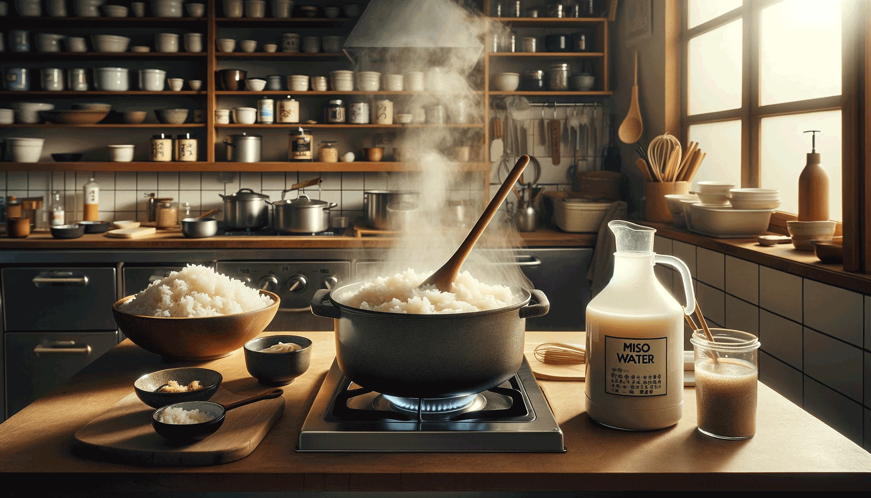reheating rice with miso water