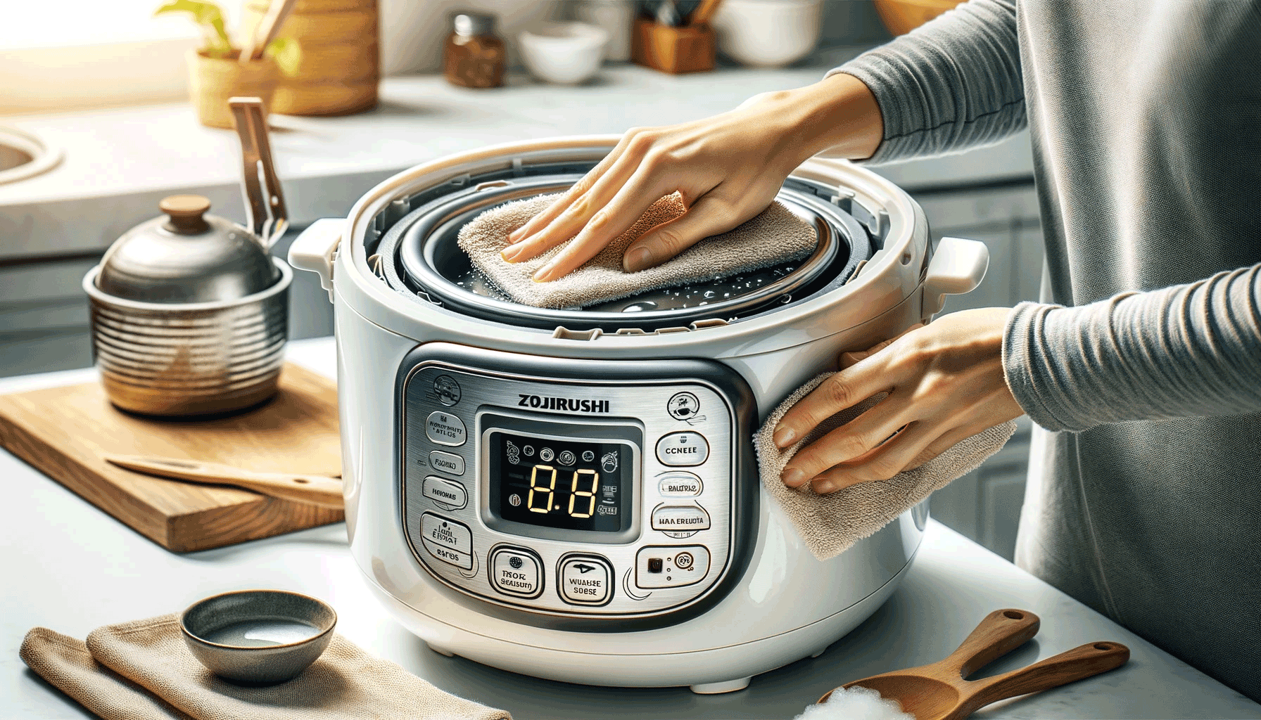 how do you clean the heating element on a zojirushi rice cooker