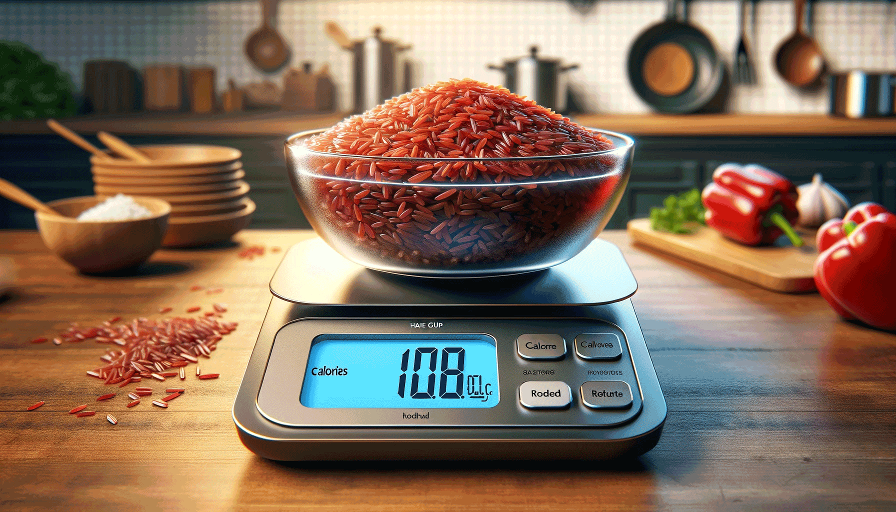 how many calories are in a half a cup of red rice