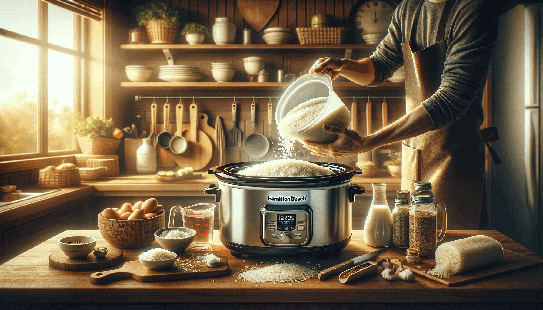 how do you cook rice in hamilton beach slow cooker