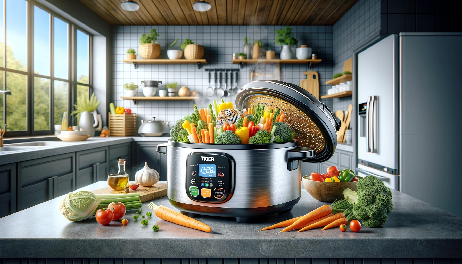 how do you use a tiger rice cooker as a steamer