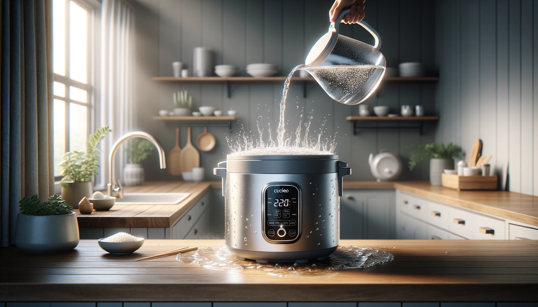 how much water do you put in a cuckoo rice cooker
