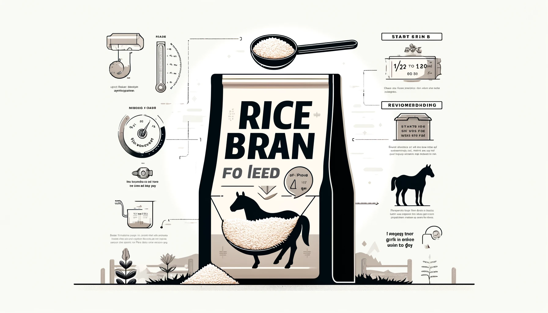 how much rice bran to feed a horse for weight gain