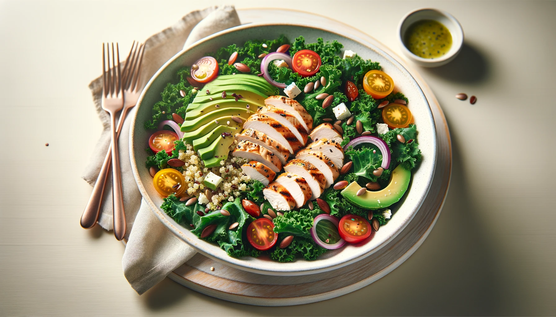 kale quinoa chicken salad