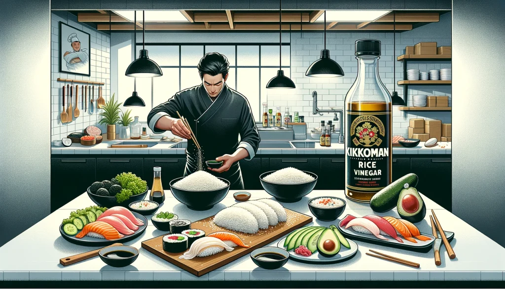kikkoman rice vinegar in Sushi Making