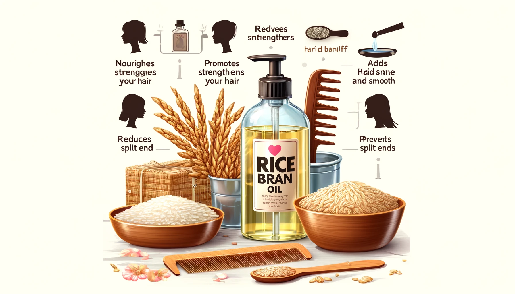rice bran oil for hair care