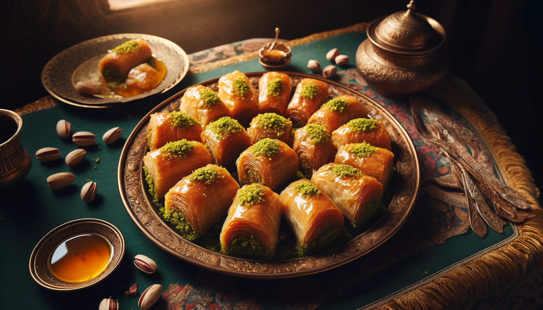 turkish pistachio baklava rolls