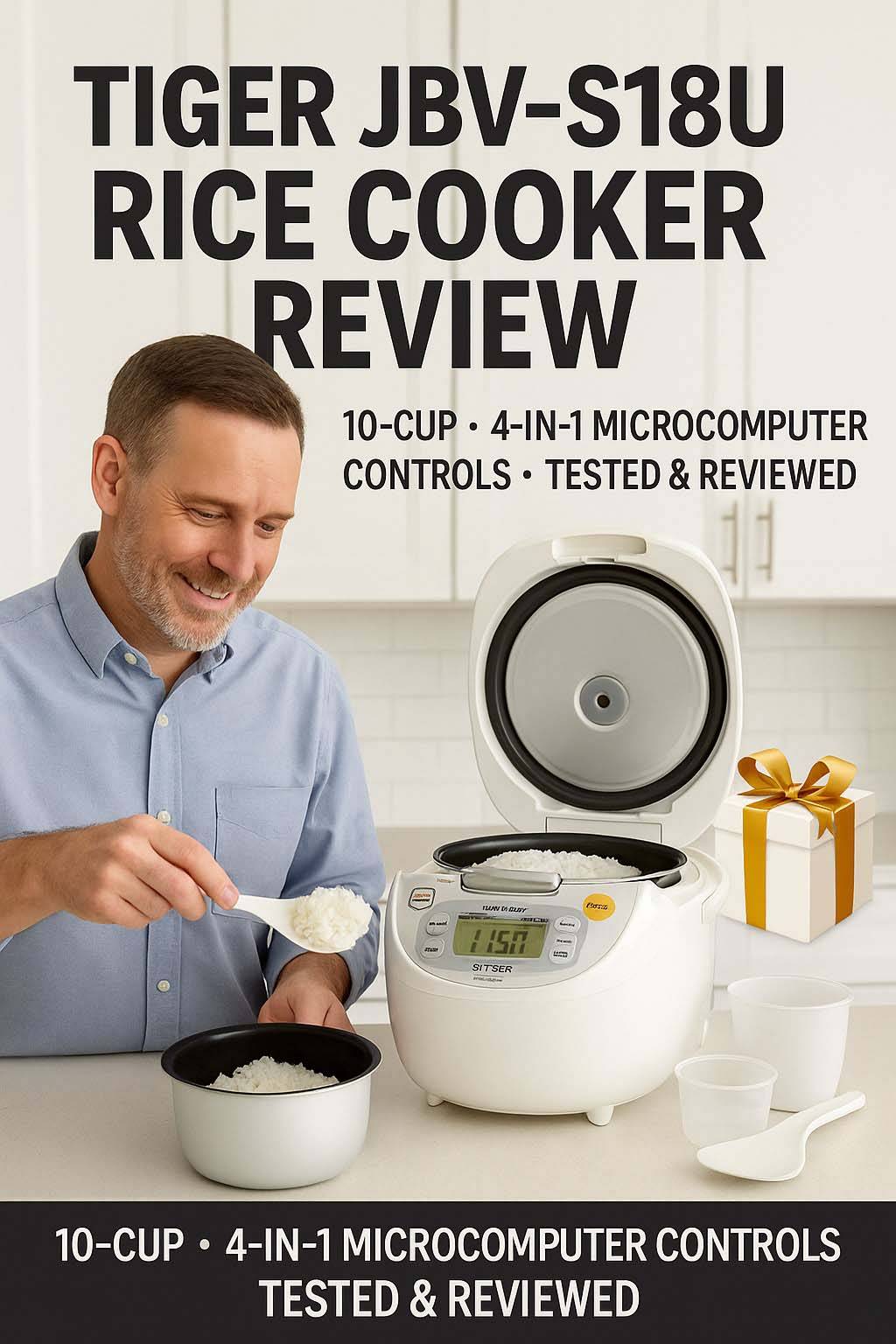 Tiger Jbv-S18u 10-Cup Microcomputer Controlled 4-In-1 Rice Cooker