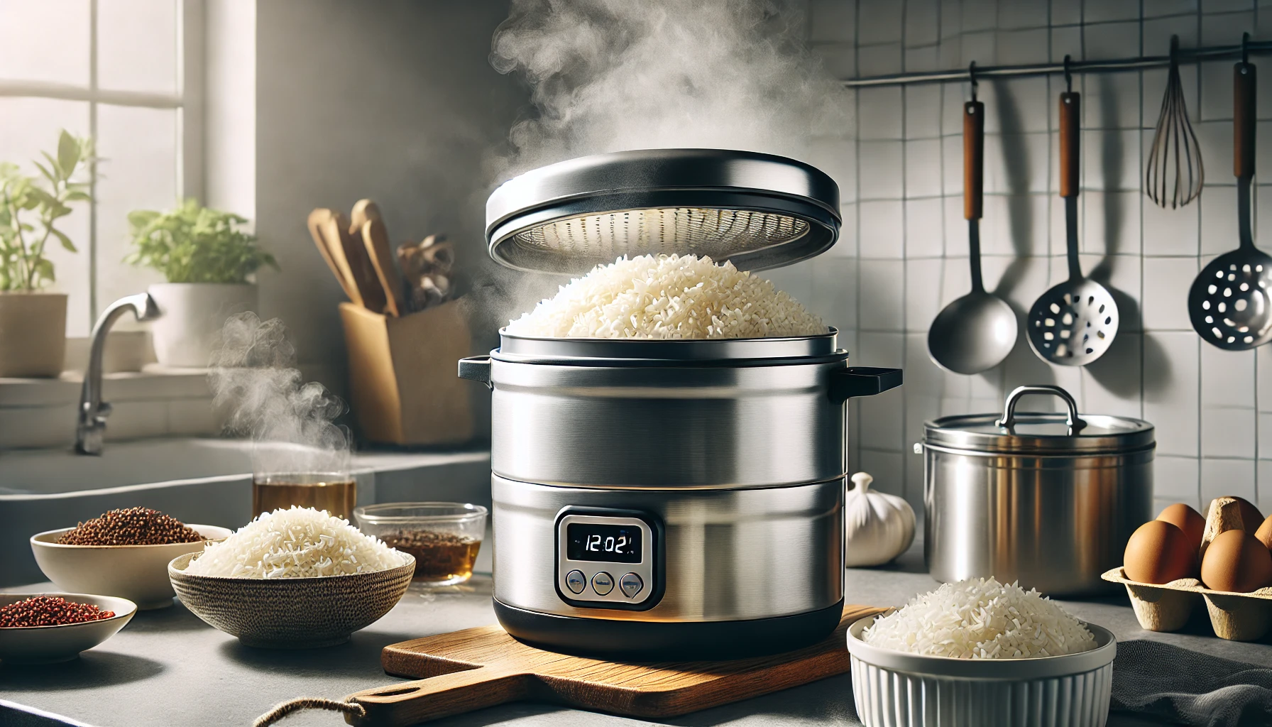 how to cook rice in a steamer