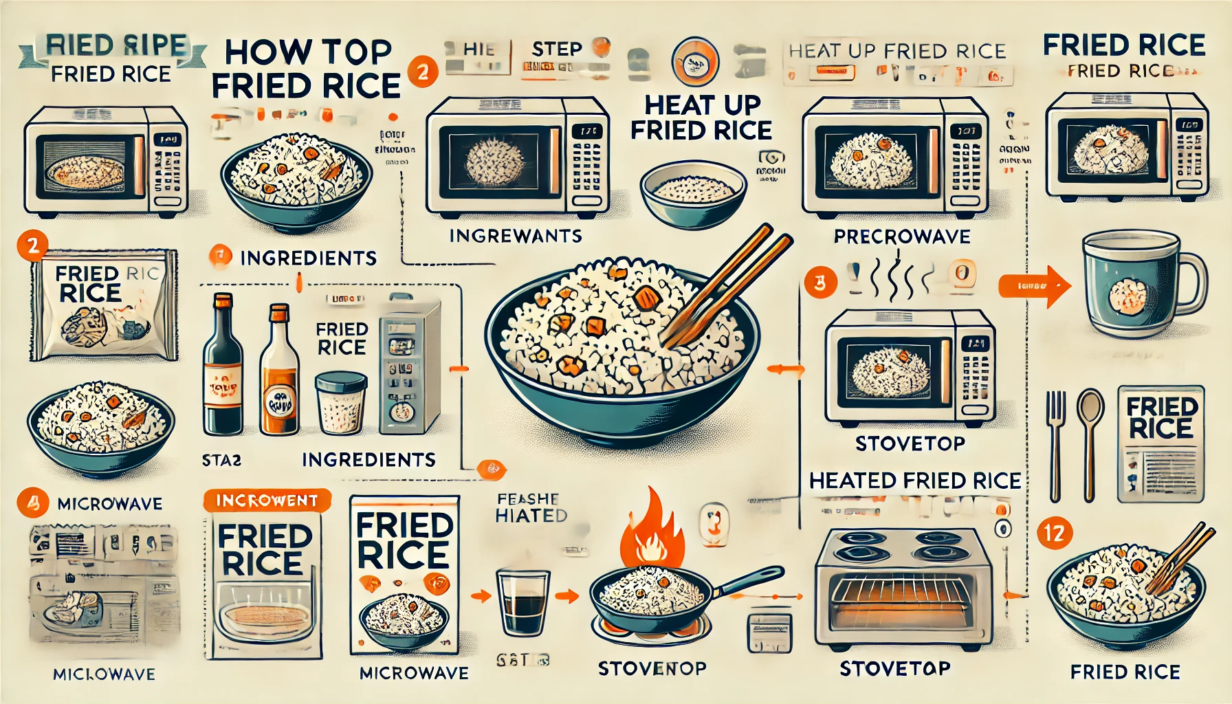 how to heat up fried rice