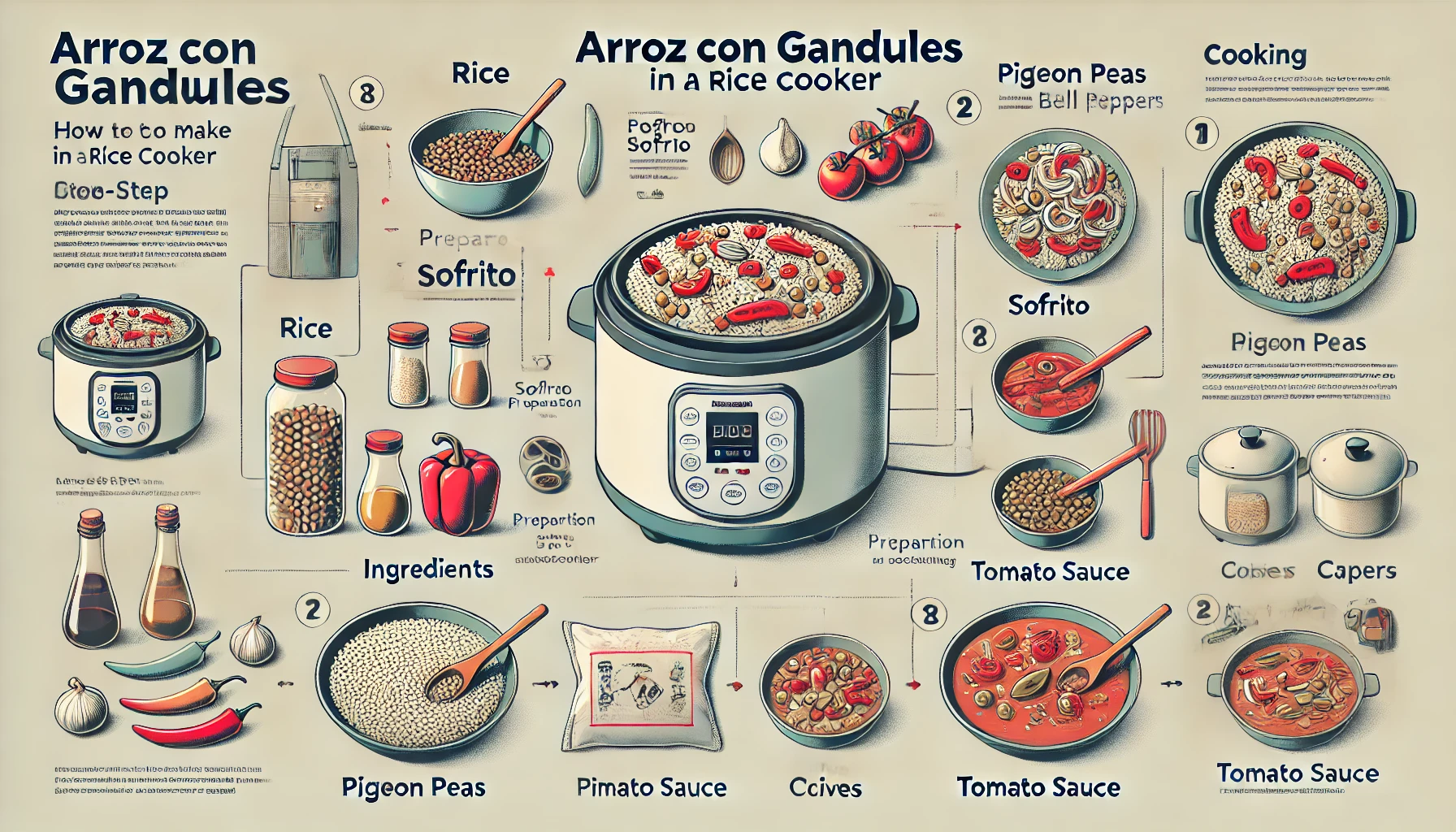 how to make arroz con gandules in a rice cooker