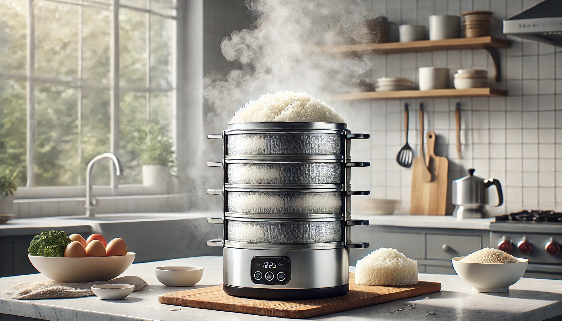 how to steam rice in a steamer