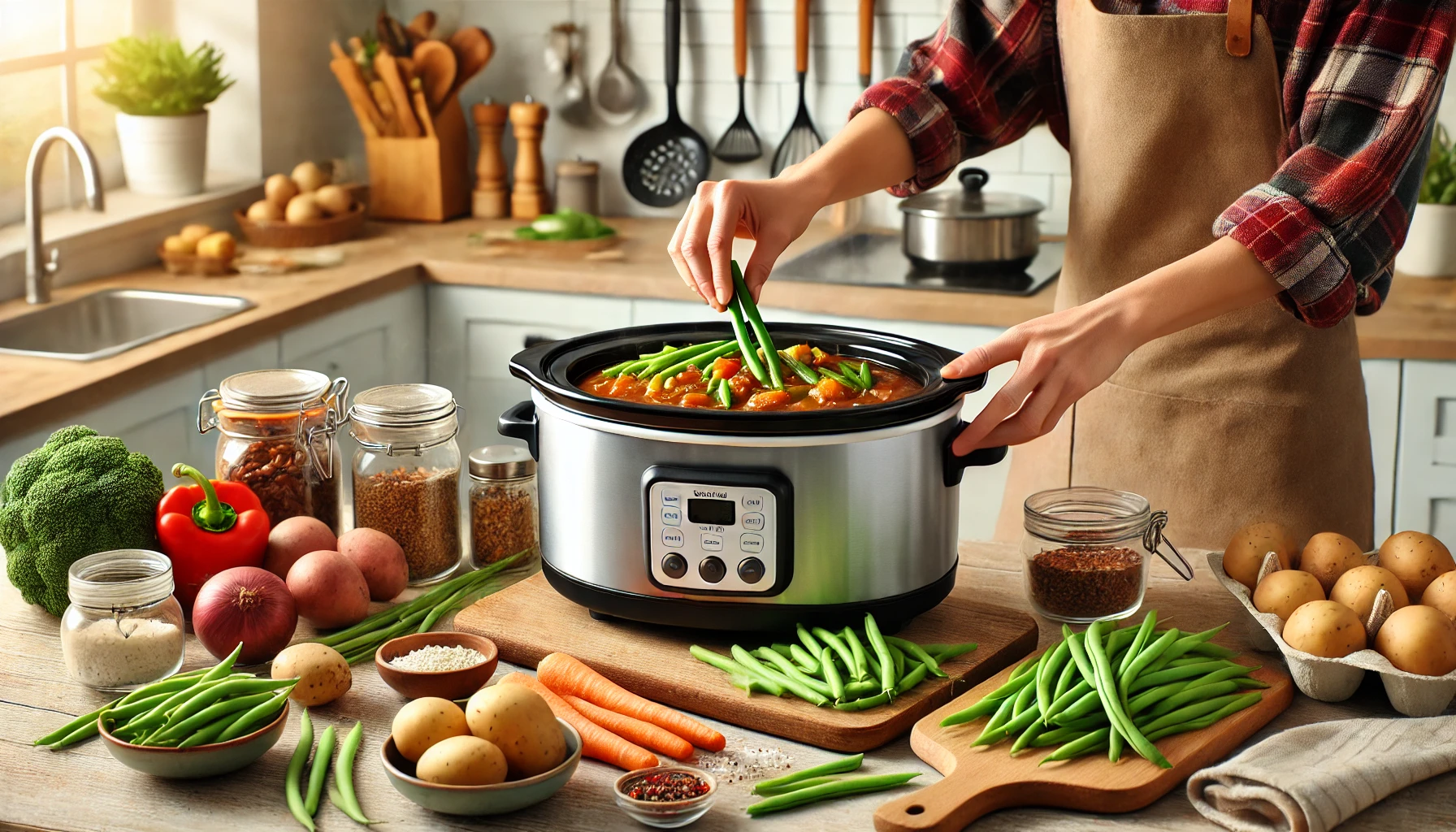 when to add green beans to slow cooker