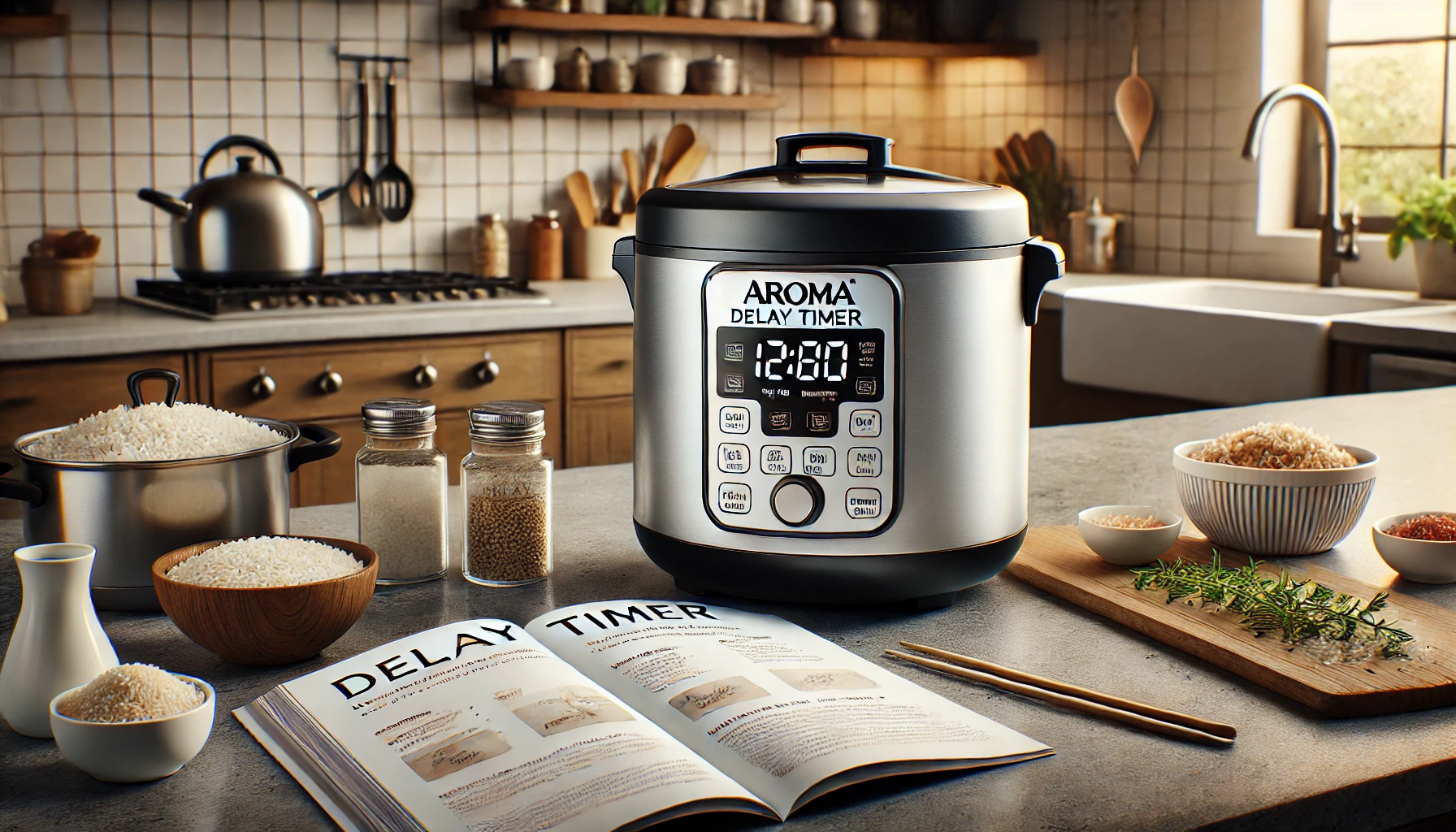 aroma rice cooker delay timer