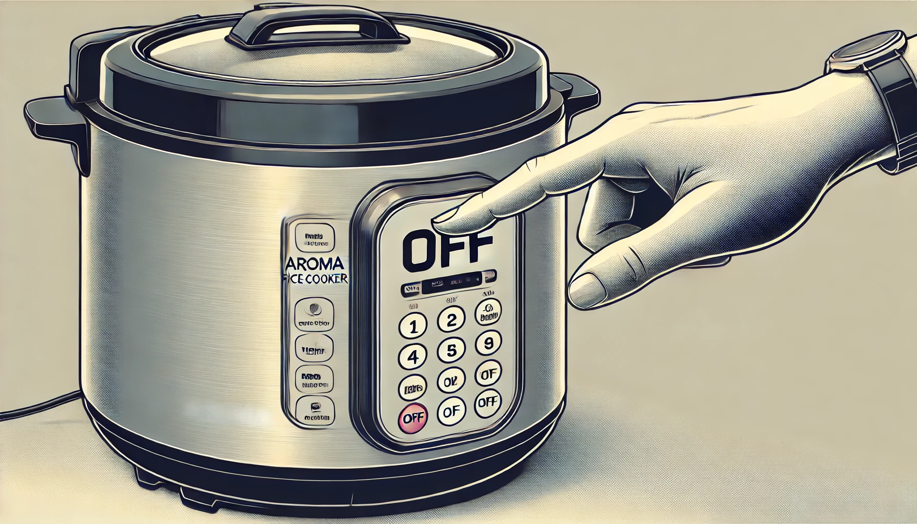 how do i turn off my aroma rice cooker