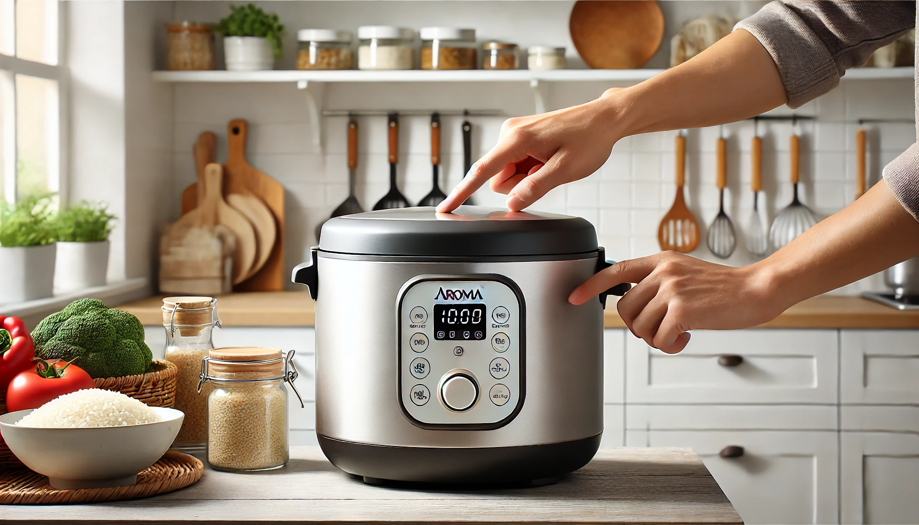 how do you turn on a aroma professional rice cooker