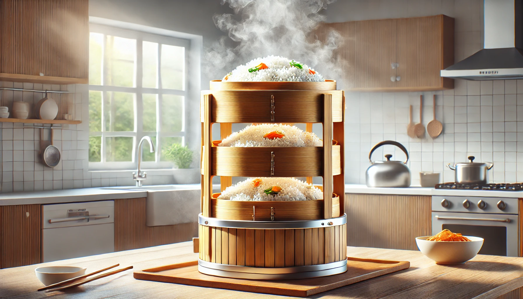 how to cook rice in the steamers