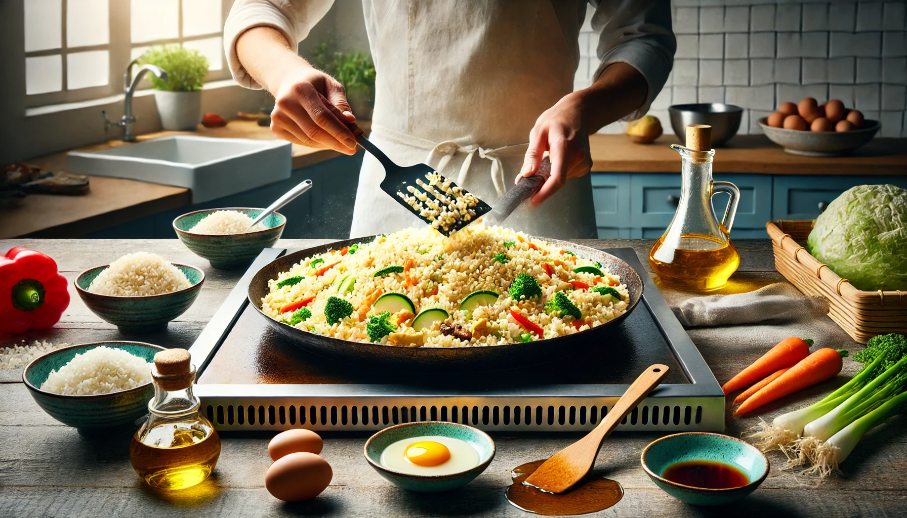 How do you make hibachi rice not sticky