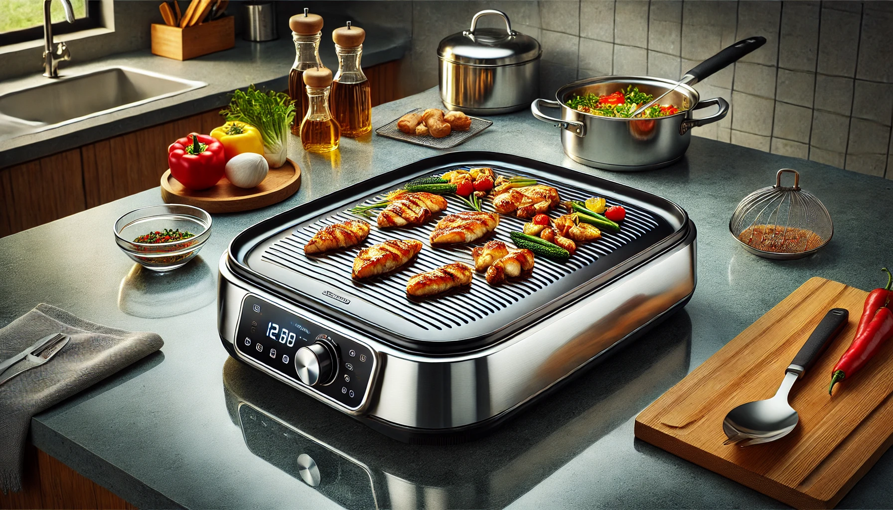 Stainless steel electric skillets