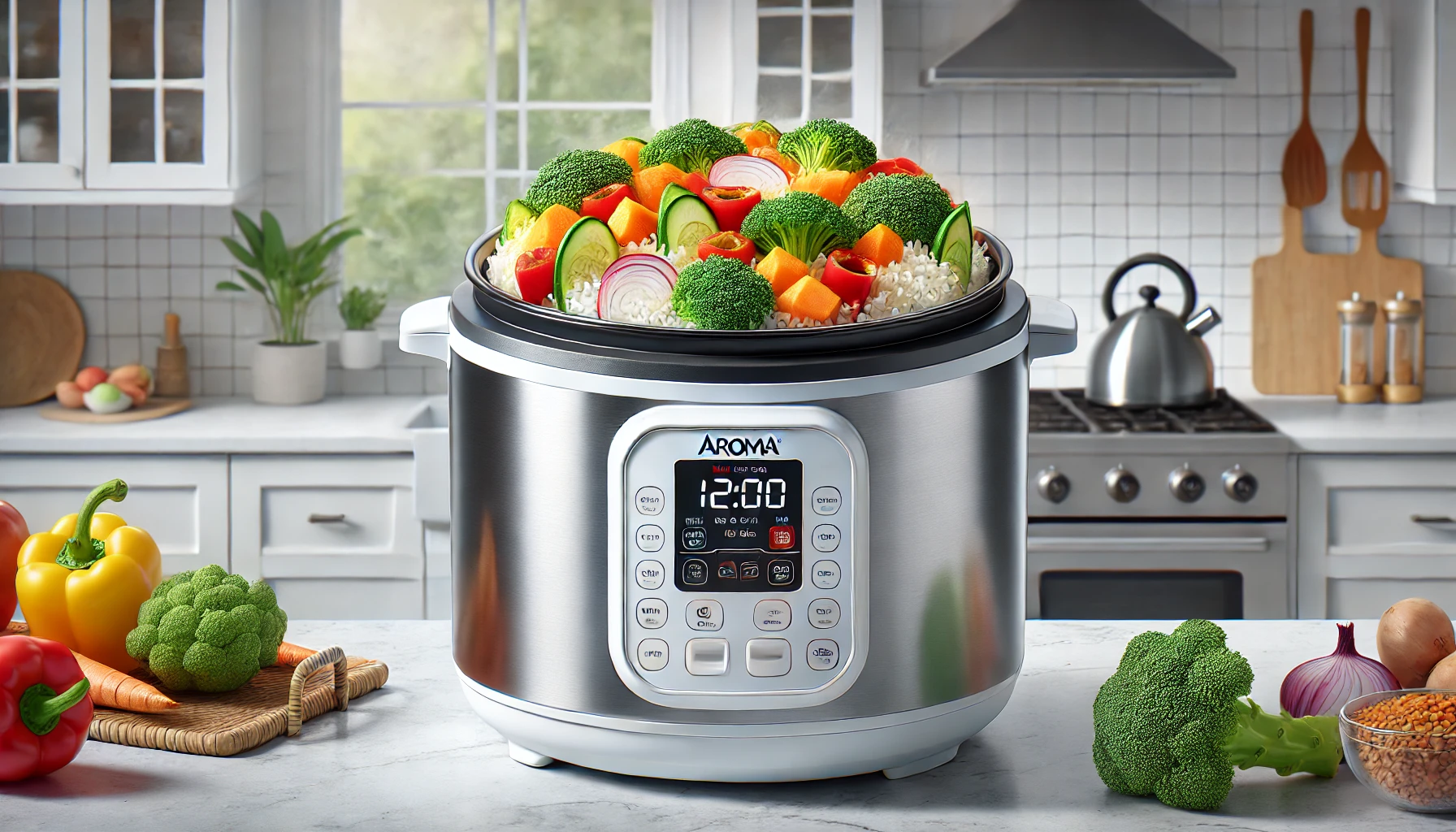how do you cook vegetables in an aroma rice cooker
