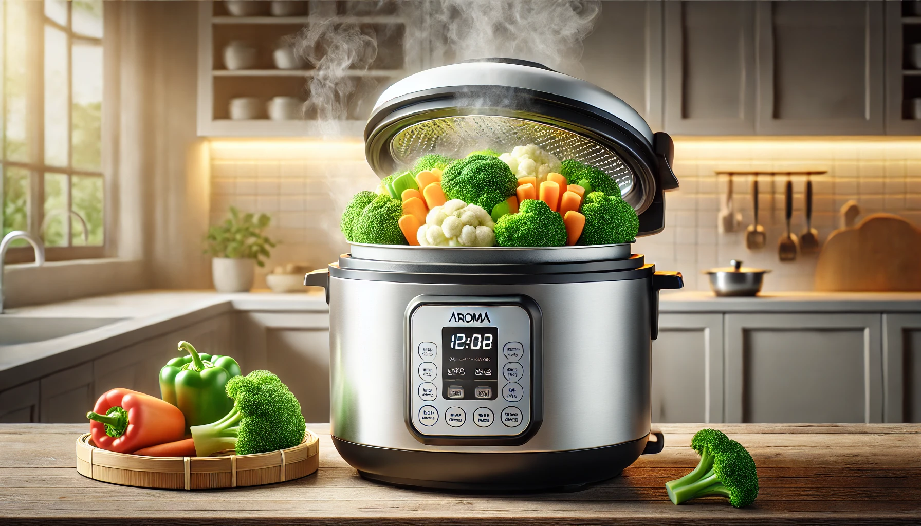 how do you steam with a aroma rice cooker