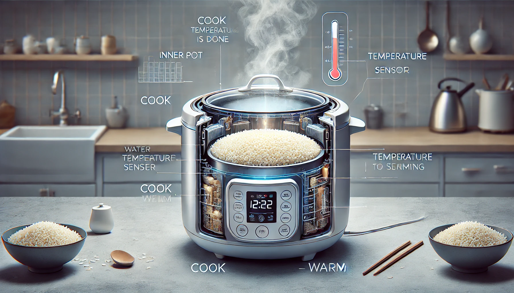 how does rice cooker know when rice is done