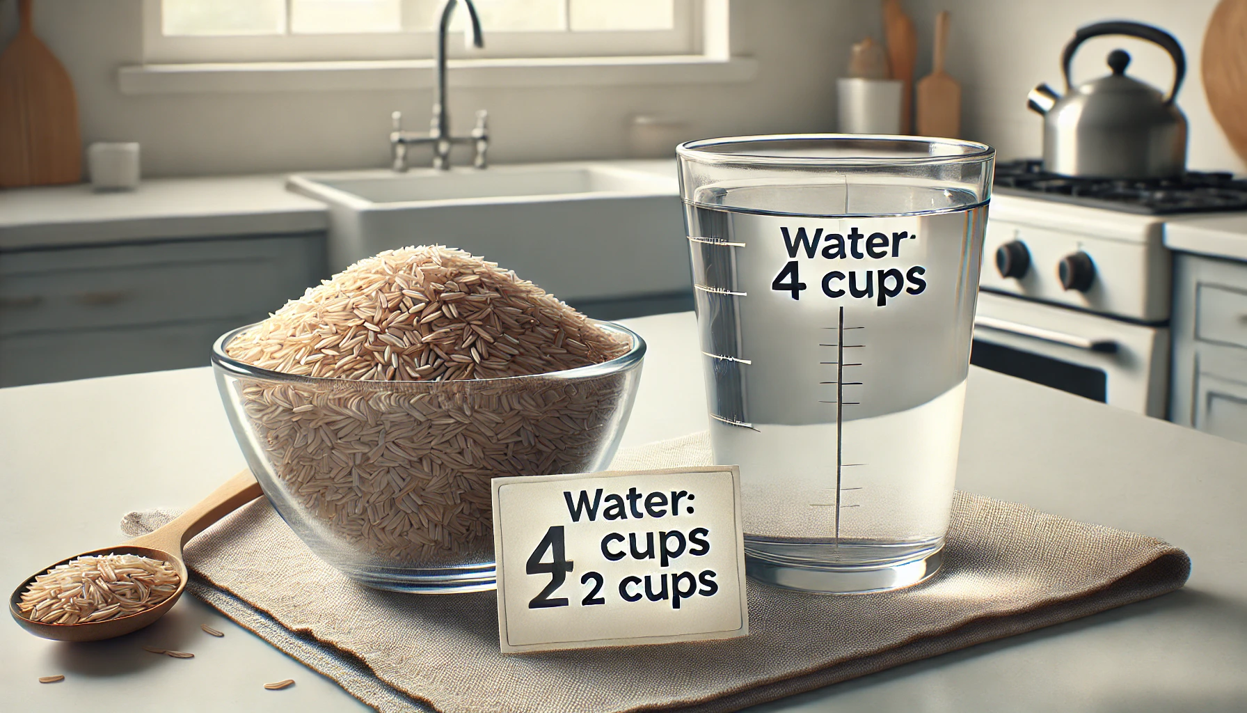 How much water for 2 cups brown basmati rice