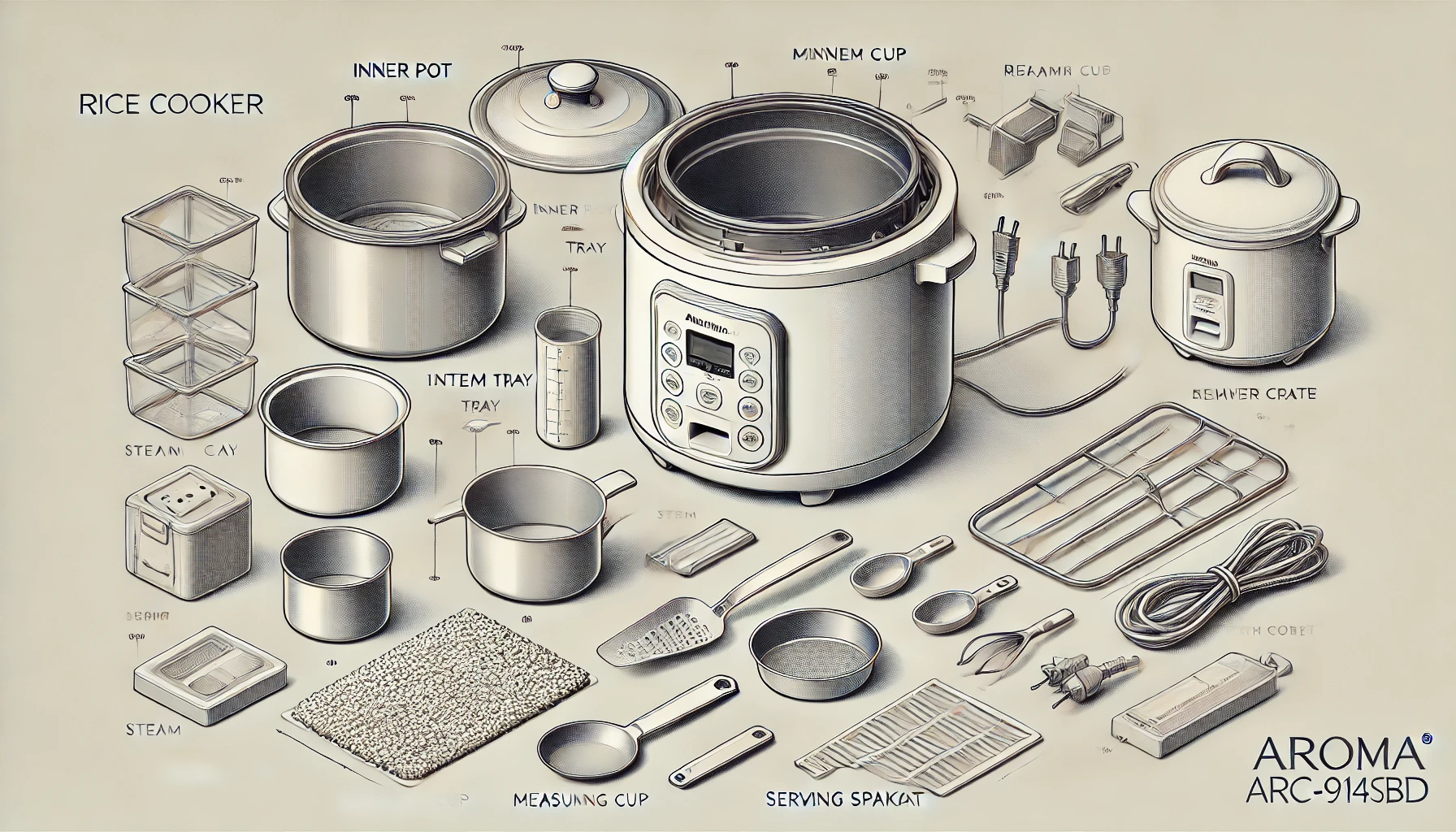Aromatherapy Rice Cooker Model ARC-914SBD replacement parts