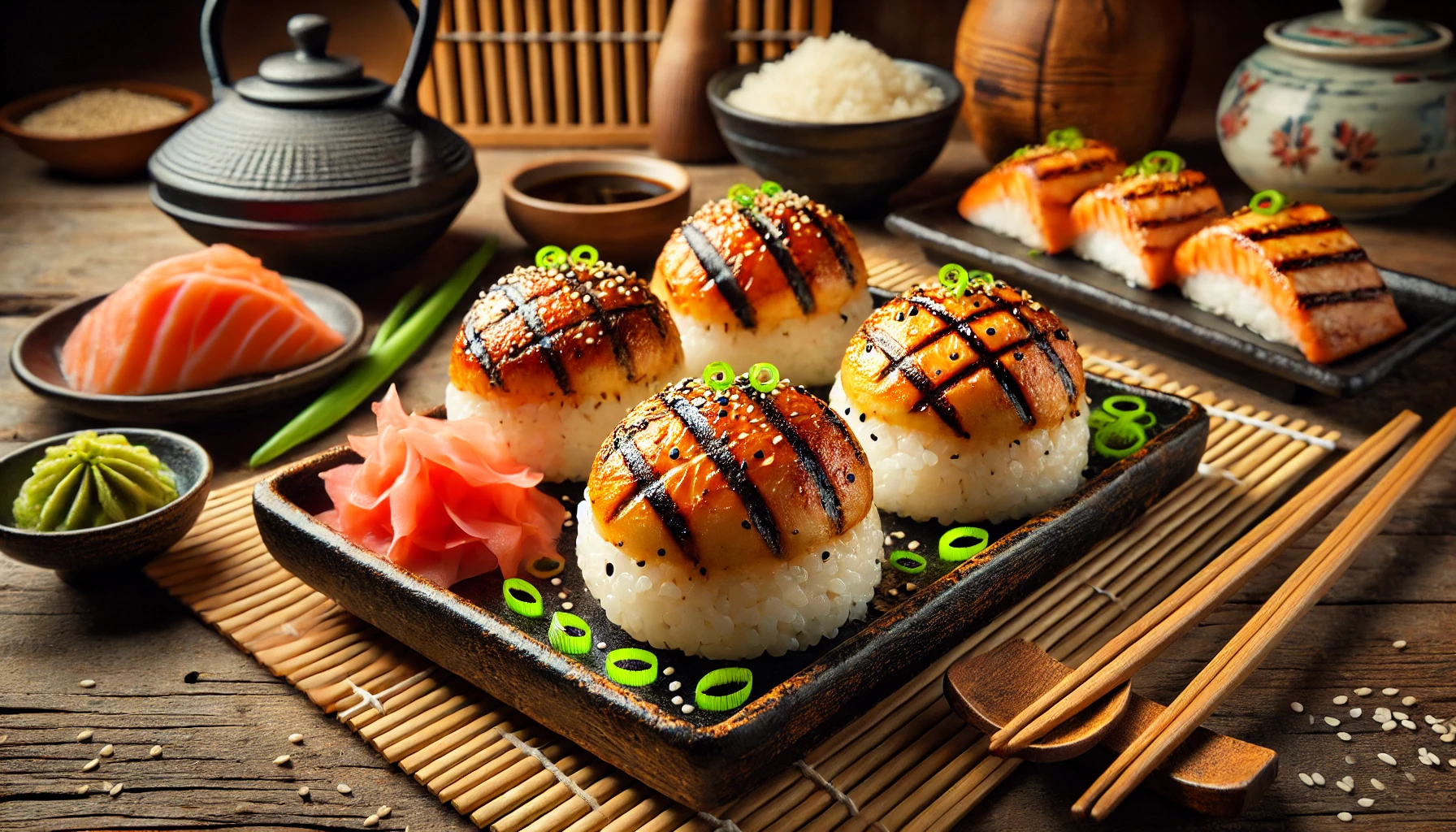 salmon yaki onigiri