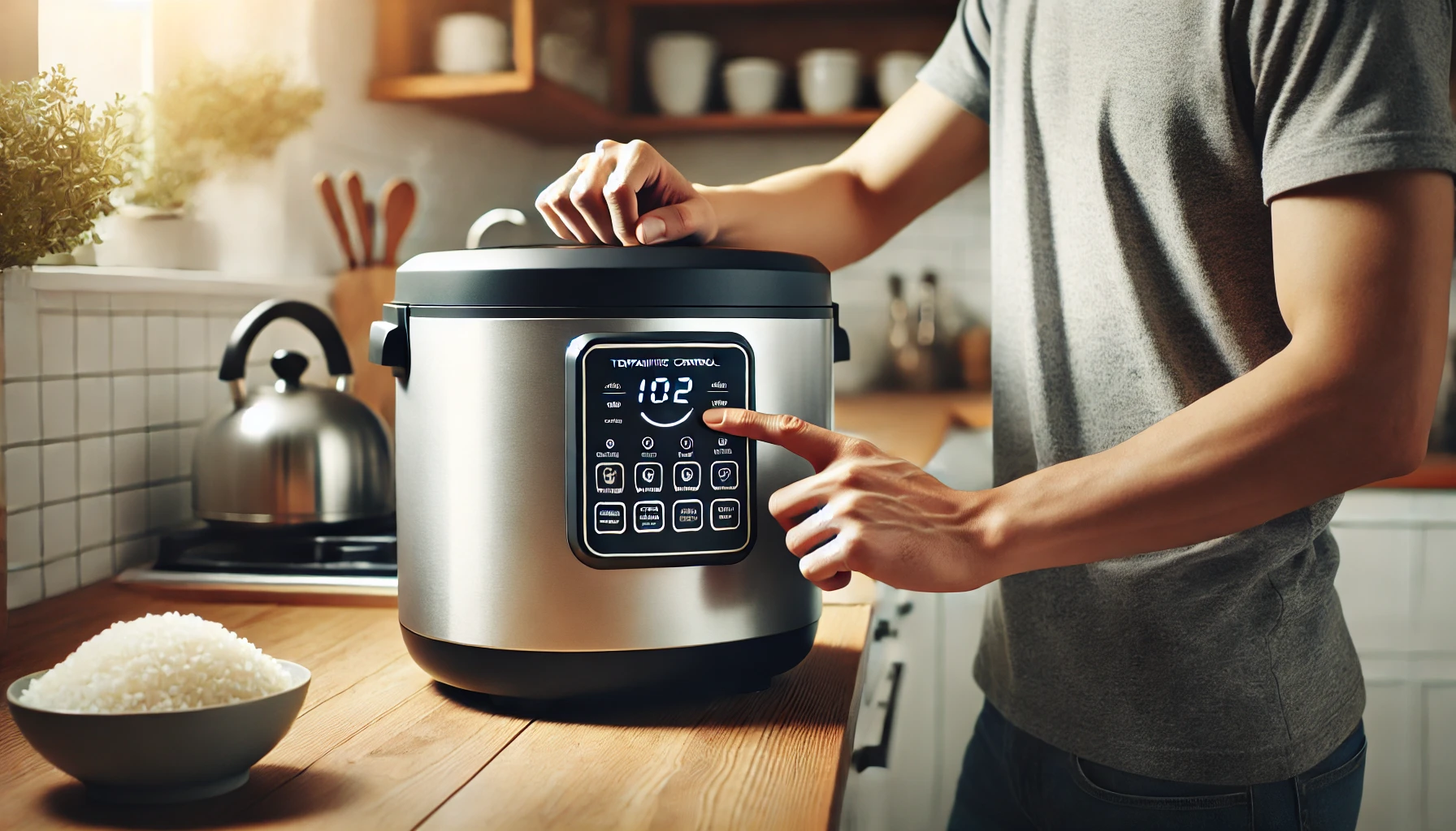 temperature control feature on a rice cooker