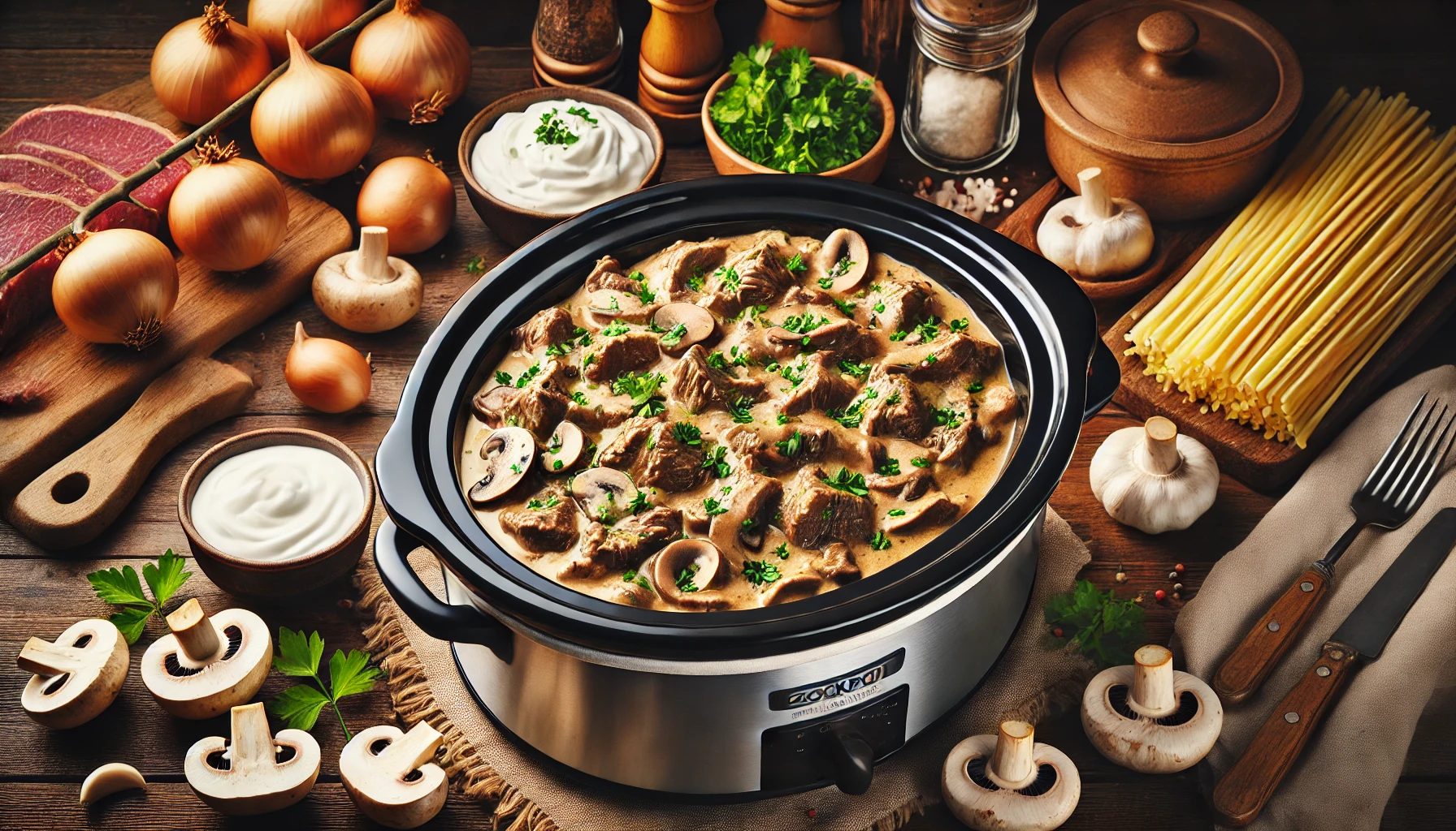 the absolute best crockpot beef stroganoff recipe