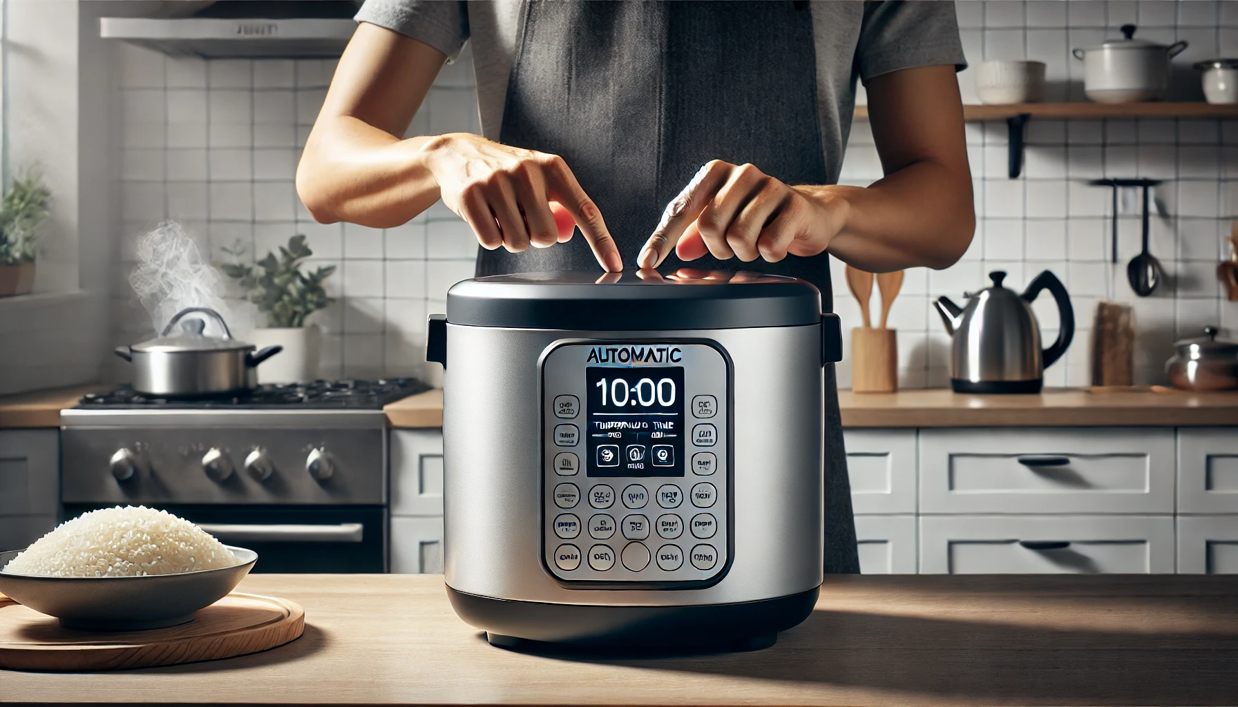 the automatic temperature and time adjustment feature on a rice cooker