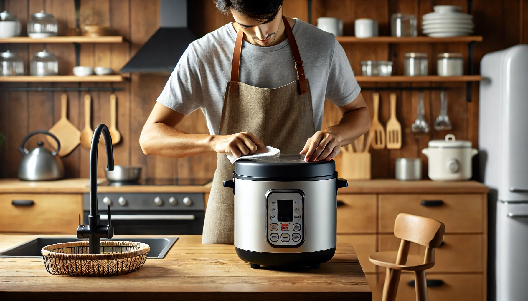 the removable dew collector on a rice cooker