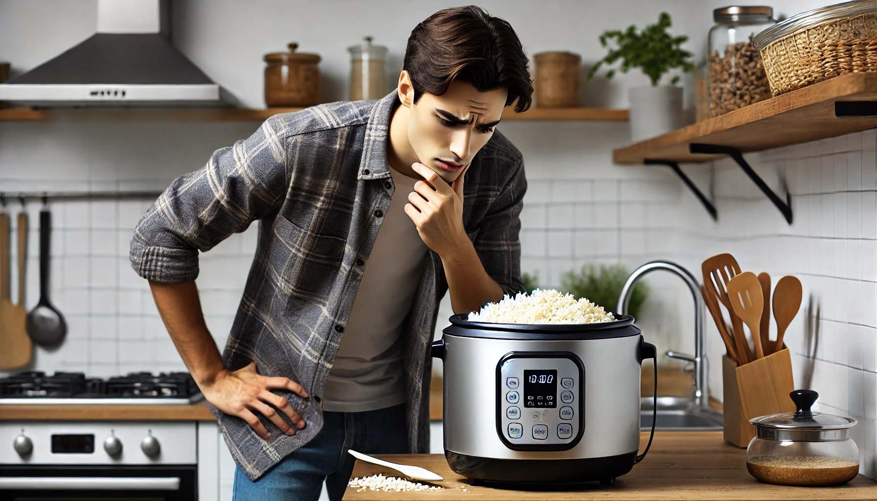 troubleshooting overcooked rice in a rice cooker