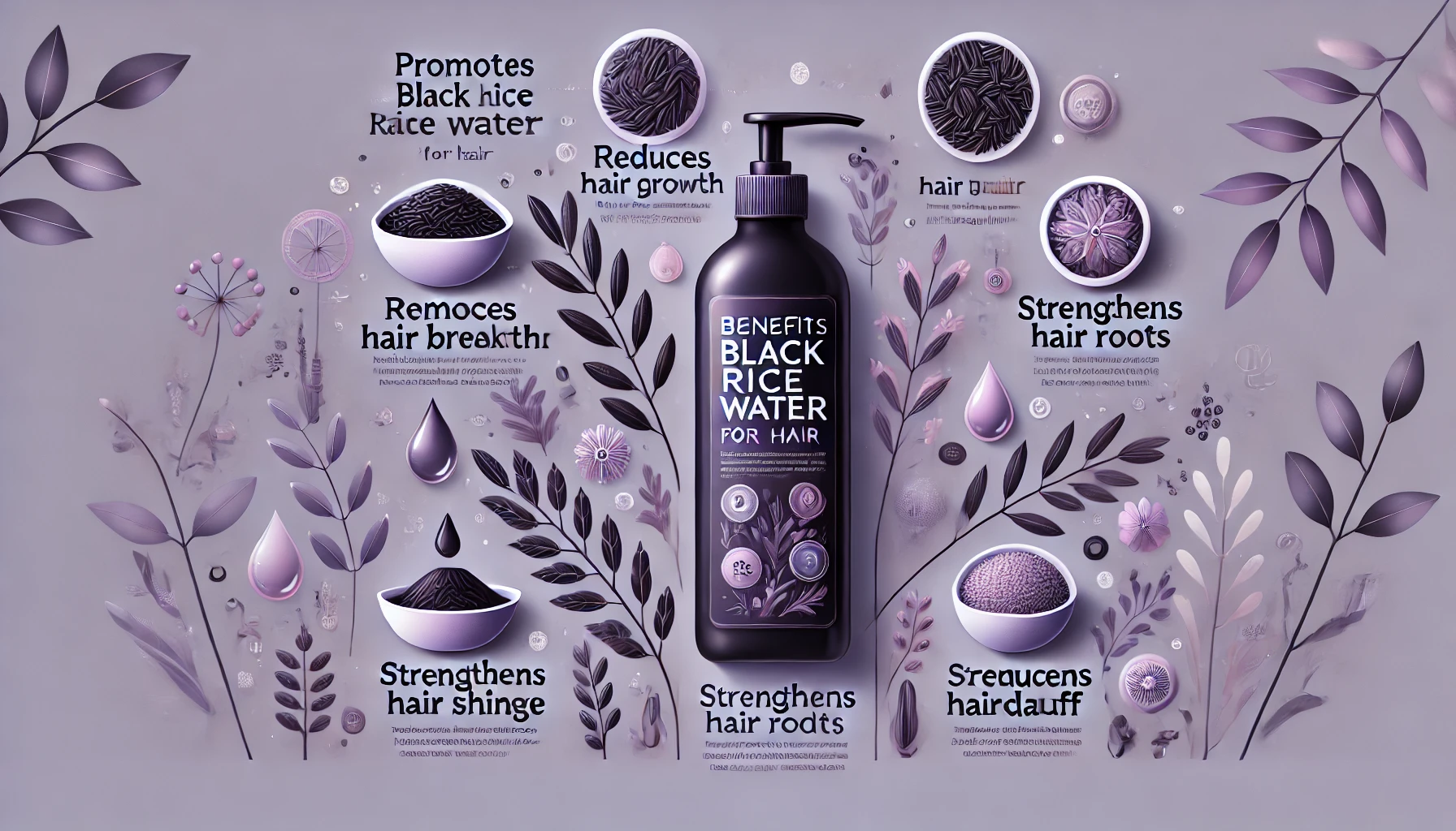 benefits of black rice water for hair