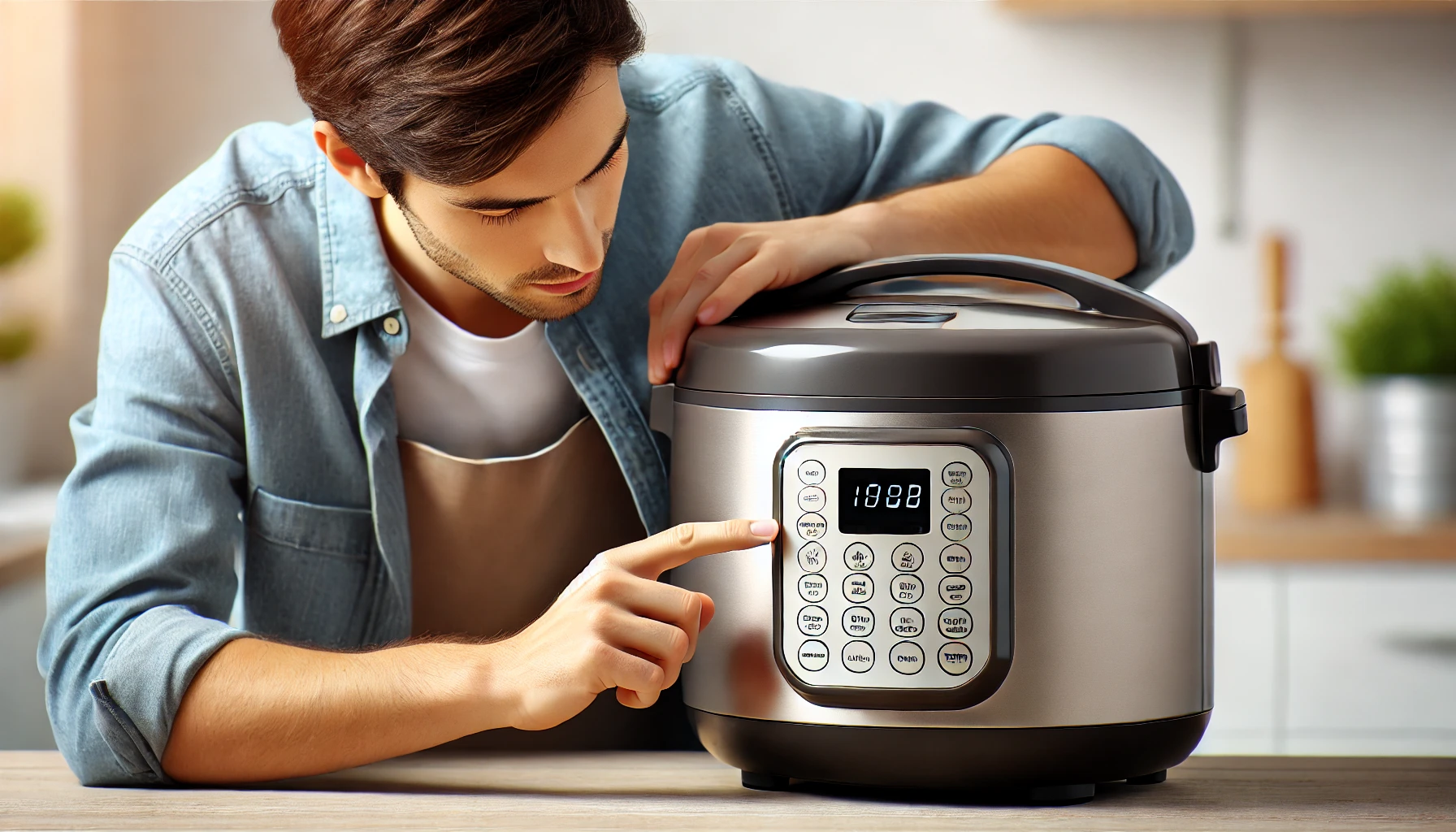 adjusting the settings on a rice cooker to troubleshoot incorrect settings