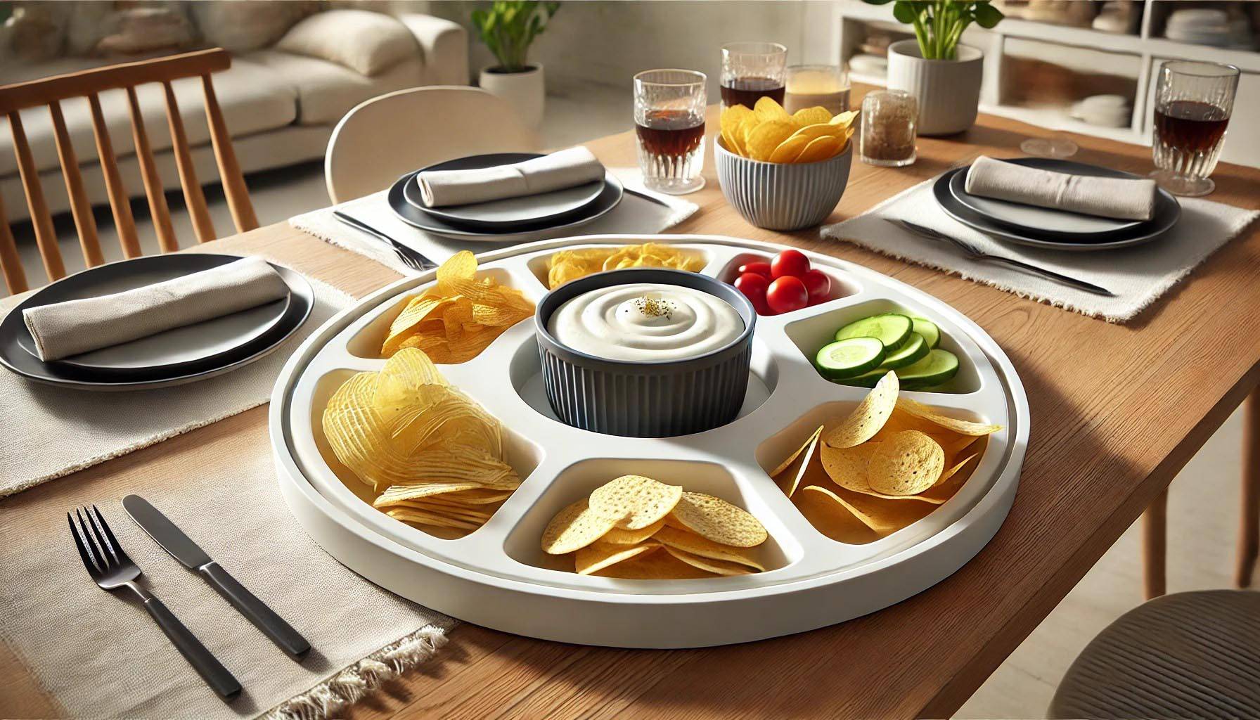 melamine chip and dip platter