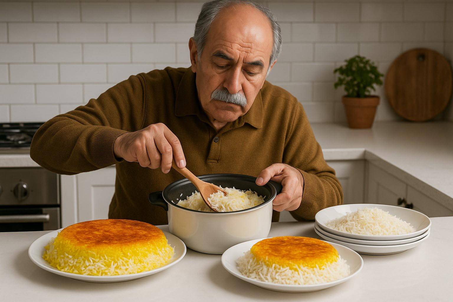 persian rice with golden crust