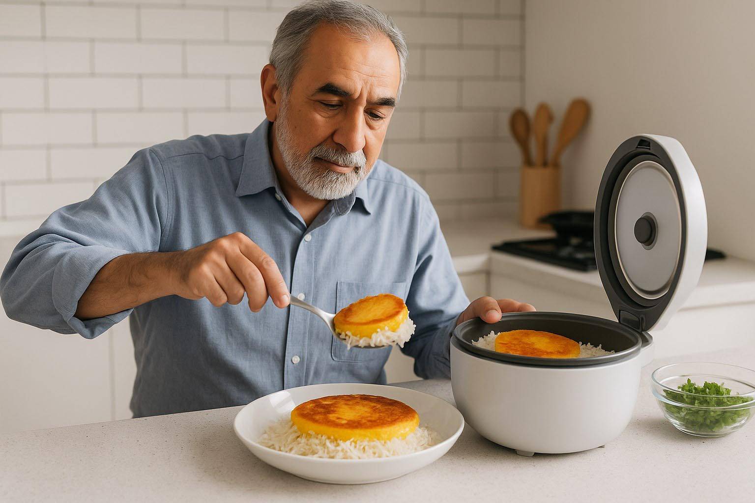 persian rice with potato crust