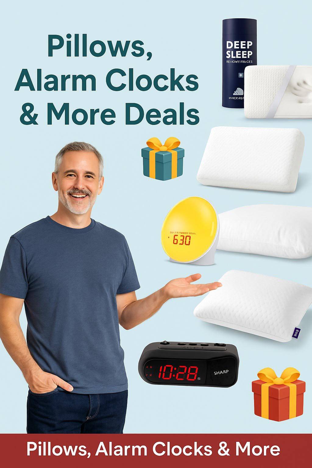 Pillows Alarm Clocks and More Deals